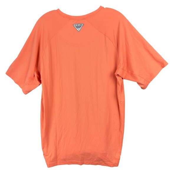 Columbia PFG Shirt Men M Omni-Freeze Zero Orange Sweat-Activated Cooling - Picture 2 of 11